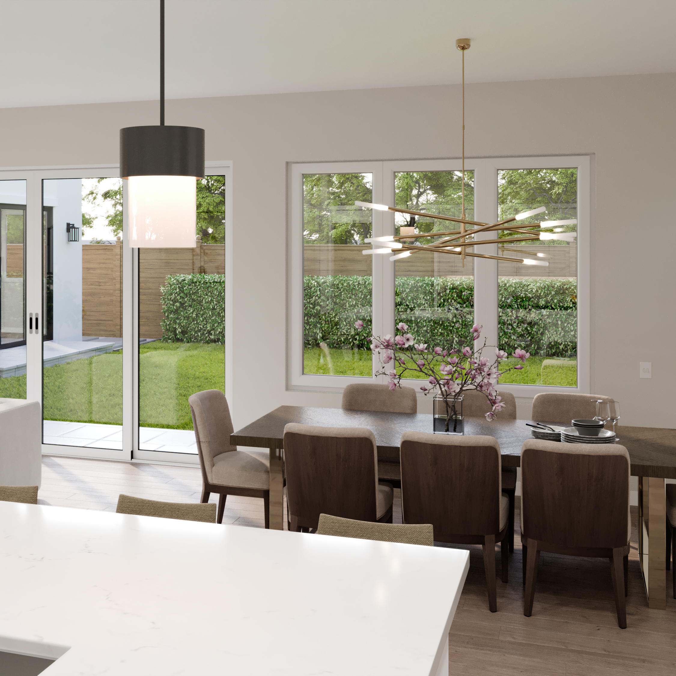 This is an interior rendering of the 1200 Stock Bridge Ave Dining