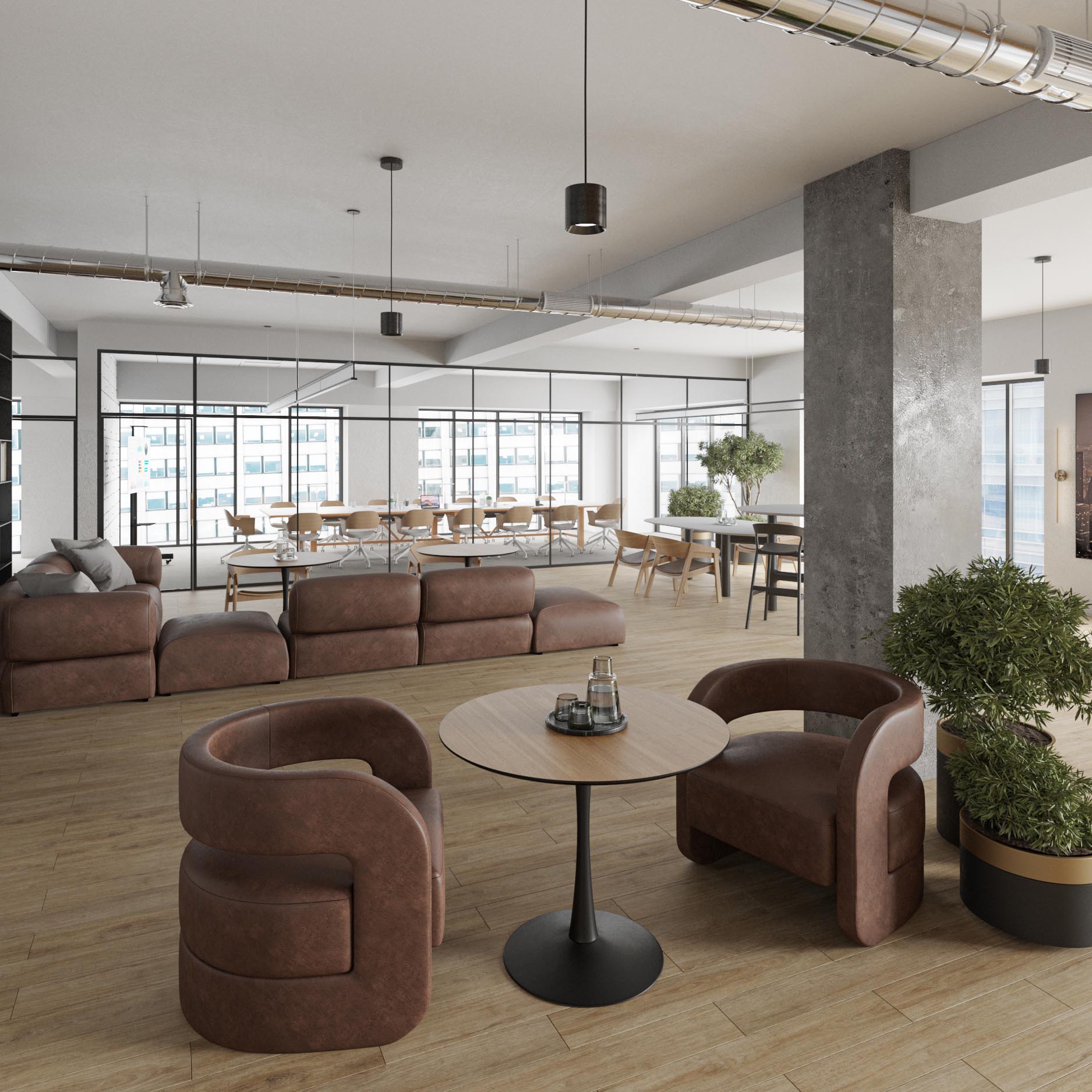 This is an interior rendering of the 180 Howard Suite project