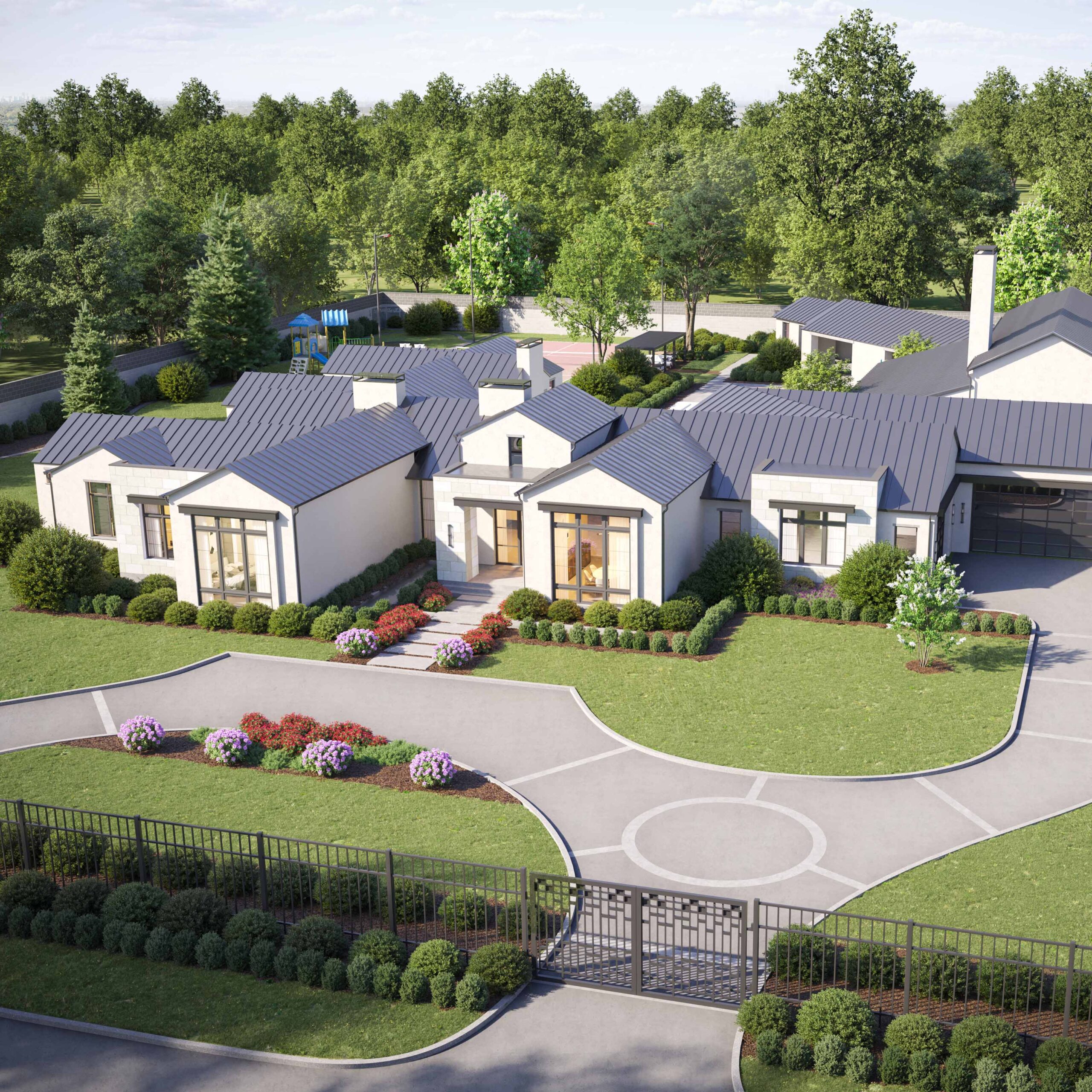 This is an exterior rendering of the Hollow Way project