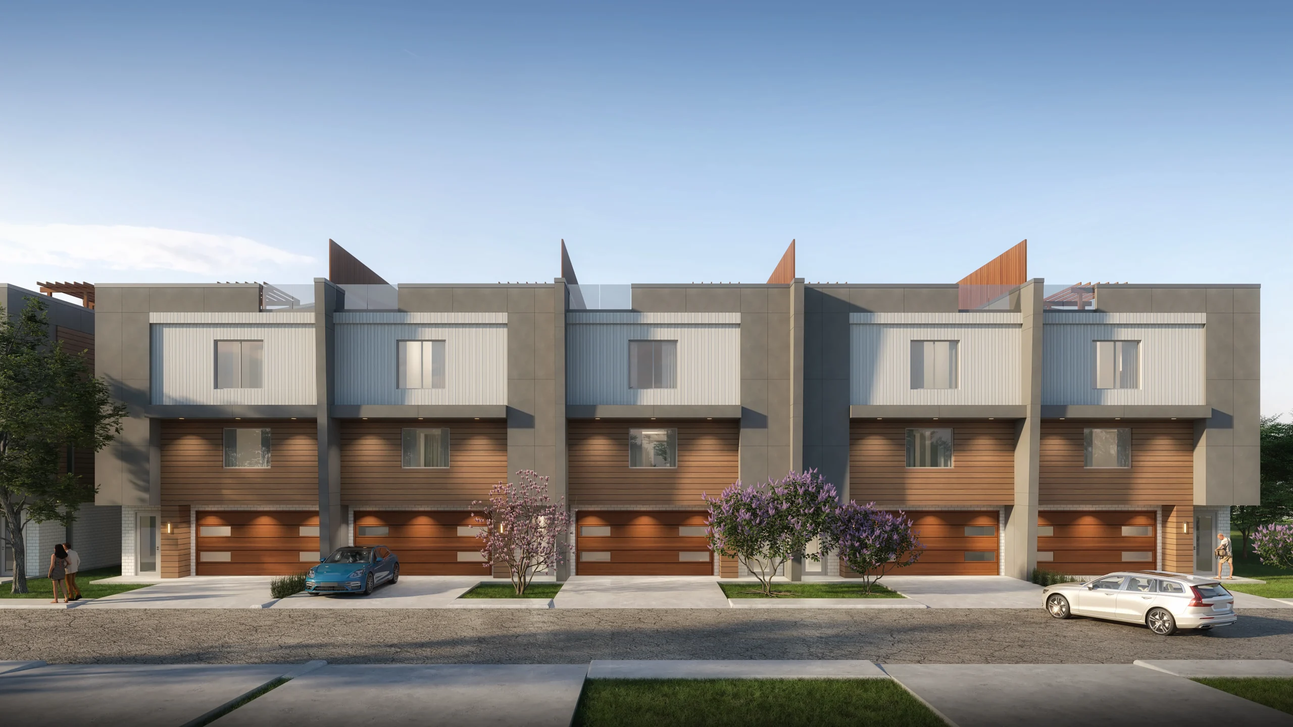 This is an exterior rendering of the Arlington Townhomes