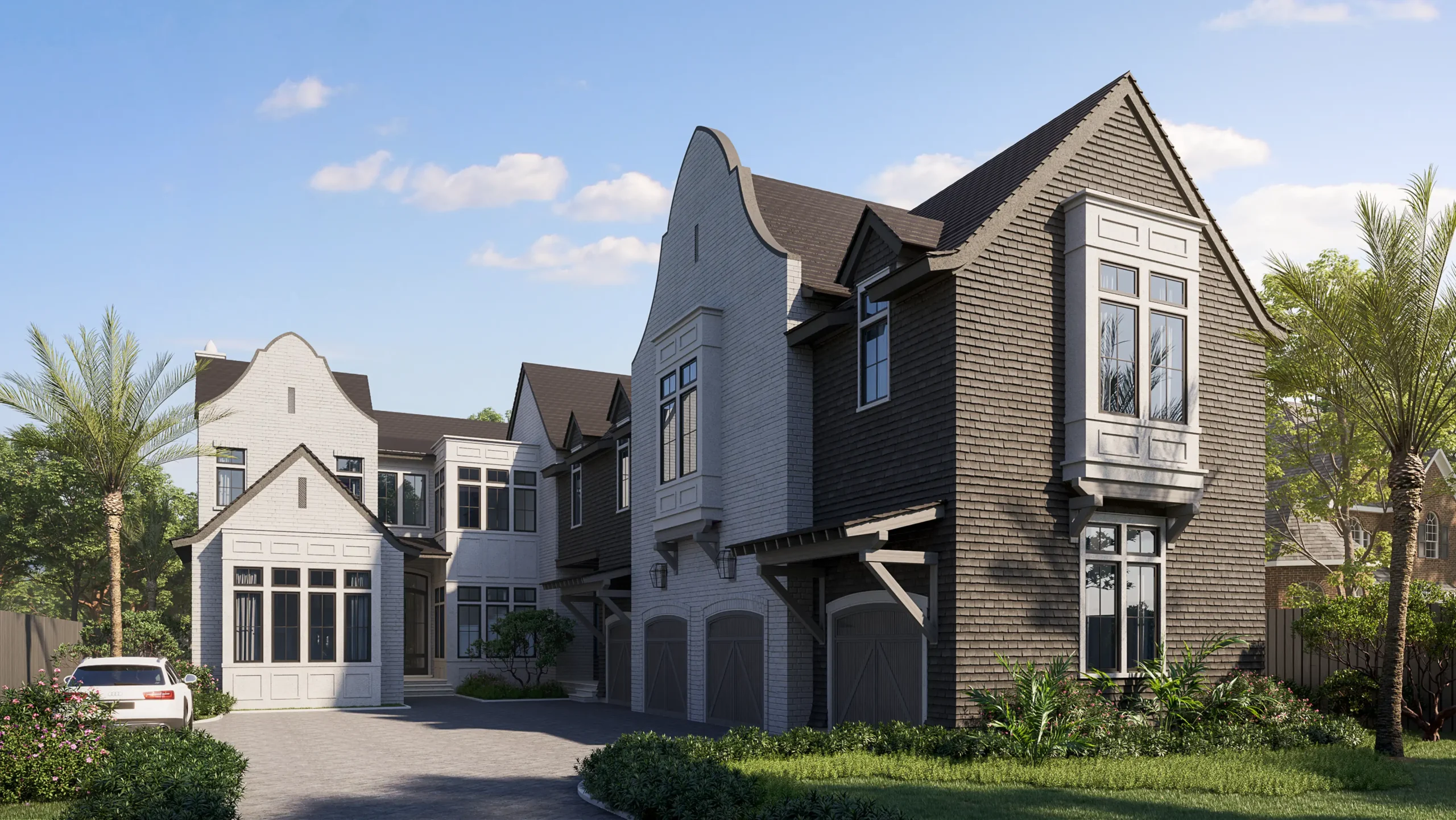 This is an exterior rendering of the Jeter Residence