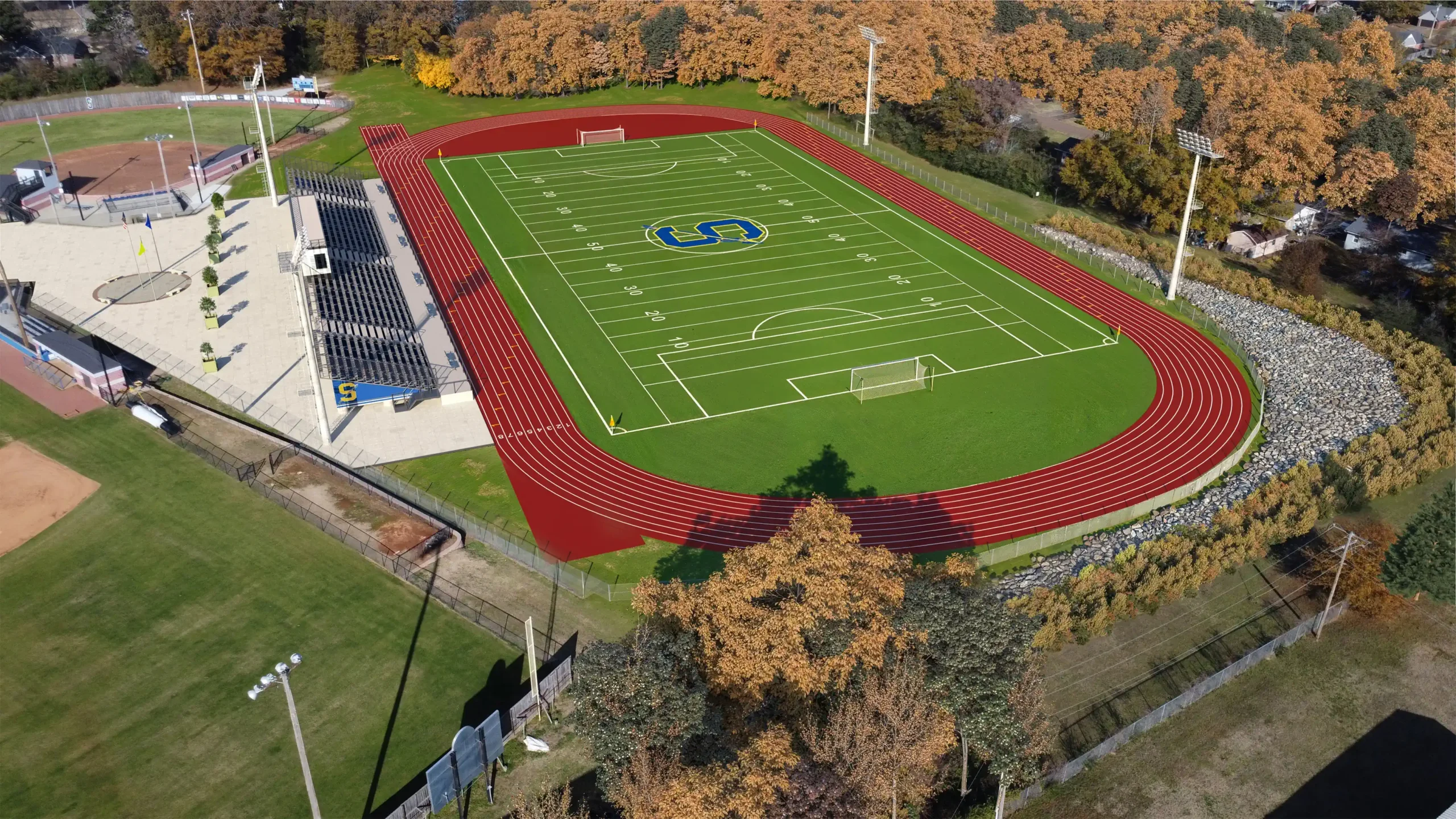 This is an exterior rendering of the Senatobia HS Soccer Field