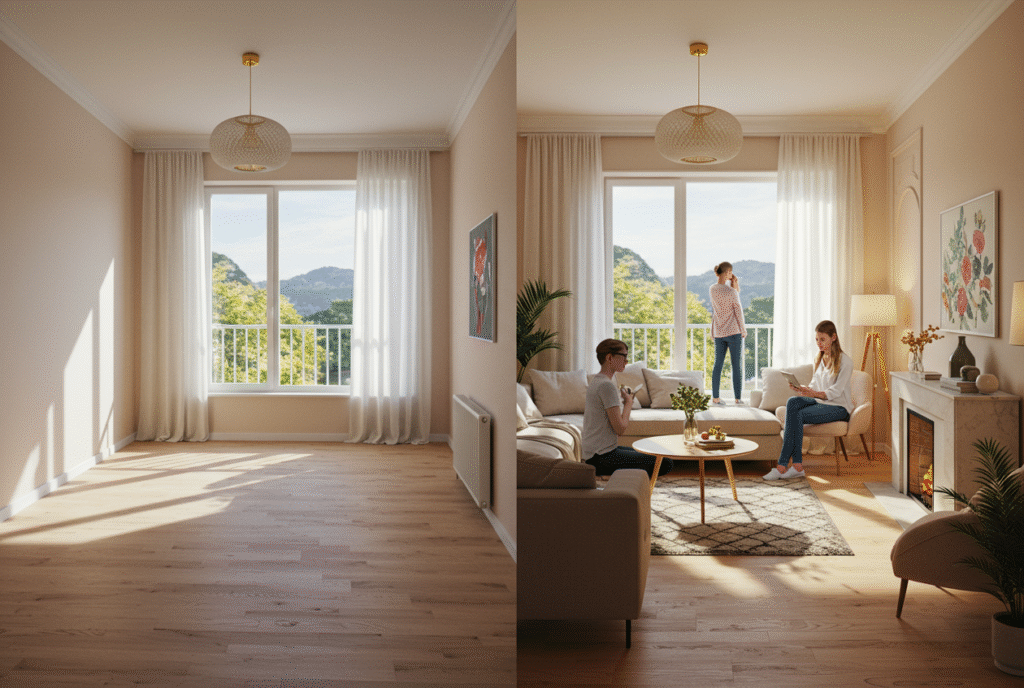 Selling the vibe not just the view before after lifestyle rendering